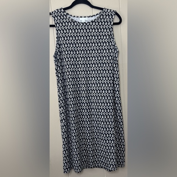 J. Jill 100% Indian Cotton Ikat Print Shift Mini Dress Size Medium - Picture 1 of 8
